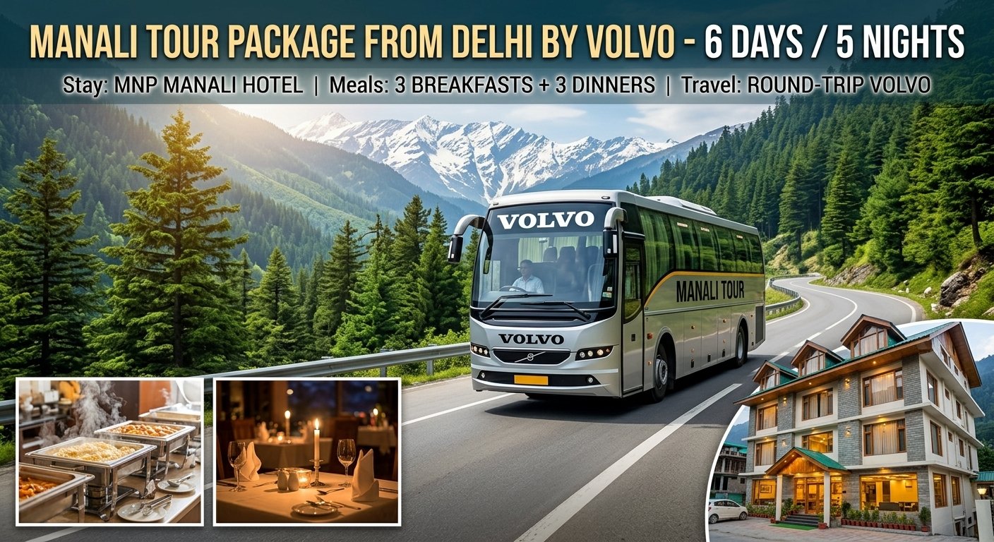 Manali Tour Package from Delhi by Volvo – 6 Days / 5 Nights.